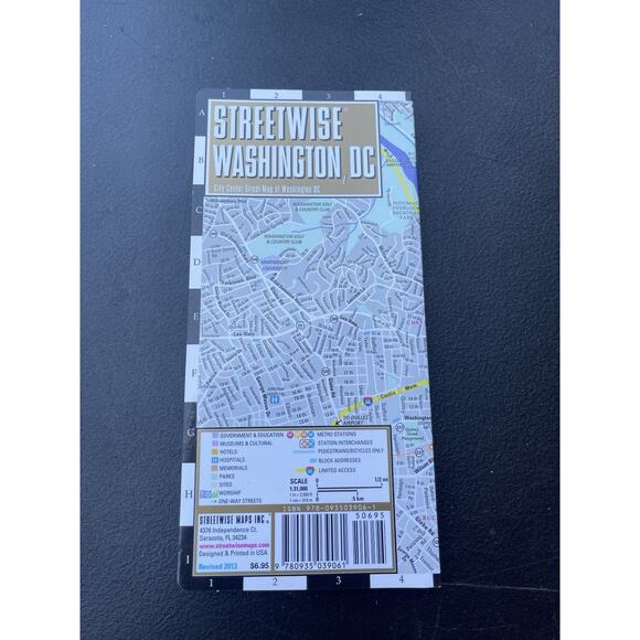 Map of Washington DC by Streetwise Folded & Laminated Multicolor Easy To Use - Picture 8 of 9